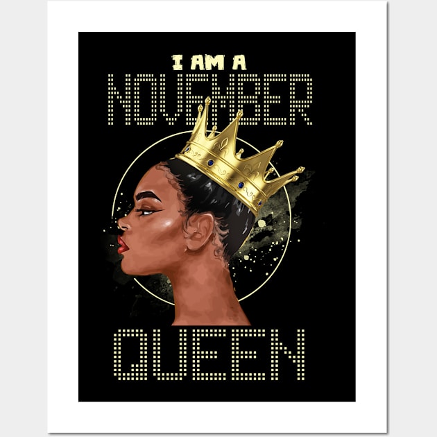 November Birthdays for Women -Quote About Sagittarius Queen Digital Wall Art by gussiemc